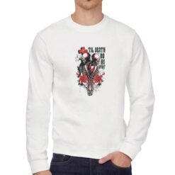 Till Death  felpa senza cappuccio personalizzata uomo digitalshirt bianca