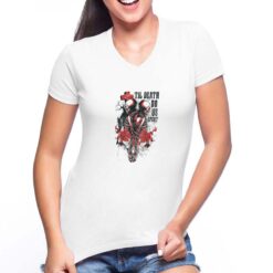 Till Death  t-shirt scollo a v personalizzata donna digitalshirt bianca