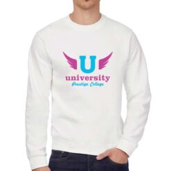 University felpa senza cappuccio personalizzata uomo digitalshirt bianca