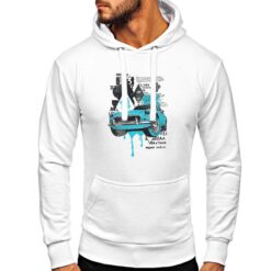 Vintage Car felpa con cappuccio personalizzata uomo digitalshirt bianca