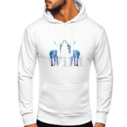 Wild Cervi felpa con cappuccio personalizzata uomo digitalshirt bianca