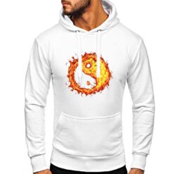 Yin e Yang felpa con cappuccio personalizzata uomo digitalshirt bianca