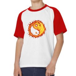 Yin e Yang t-shirt bicolor personalizzata bambino digitalshirt rossa