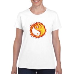 Yin e Yang t-shirt personalizzata donna digitalshirt bianco