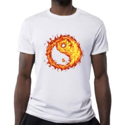 Yin e Yang t-shirt personalizzata uomo digitalshirt bianca