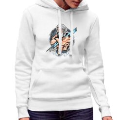 Zeus felpa con cappuccio personalizzata donna digitalshirt bianca.jpg