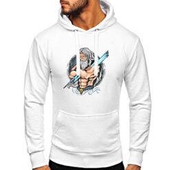 Zeus felpa con cappuccio personalizzata uomo digitalshirt bianca
