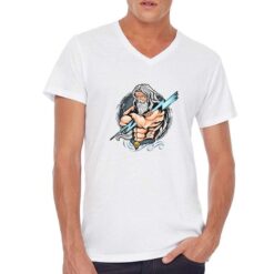 Zeus t-shirt scollo a v personalizzata uomo digitalshirt bianca