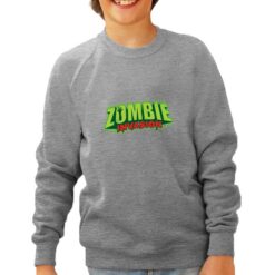 Zombie Invasion felpa senza cappuccio personalizzata bambino digitalshirt grigia