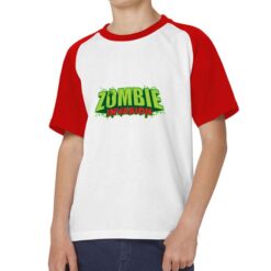 Zombie Invasion t-shirt bicolor personalizzata bambino digitalshirt rossa