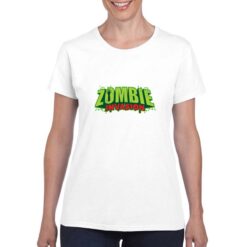 Zombie Invasion t-shirt personalizzata donna digitalshirt bianco