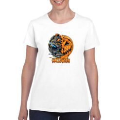 Zucca Halloween t-shirt personalizzata donna digitalshirt bianco