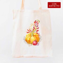 Zucca e Melograno shopper personalizzata digitalshirt cotone organico