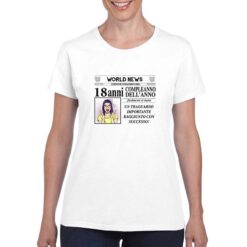 18 Esimo Donna t-shirt personalizzata donna digitalshirt bianco