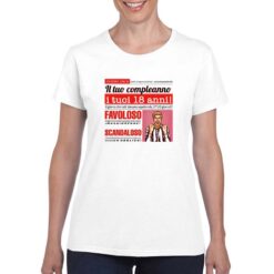 18 Esimo Uonna t-shirt personalizzata donna digitalshirt bianco