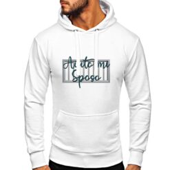 Aiuto mi Sposo felpa con cappuccio personalizzata uomo digitalshirt bianca