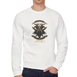 Barbaro felpa senza cappuccio personalizzata uomo digitalshirt bianca