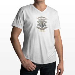 Barbaro t-shirt scollo a v personalizzata uomo digitalshirt bianca