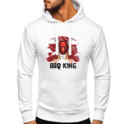 Bbq King felpa con cappuccio personalizzata uomo digitalshirt bianca