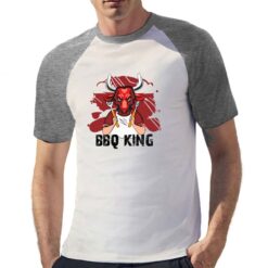 Bbq King t-shirt bicolor personalizzata uomo digitalshirt grigia