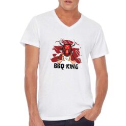 Bbq King t-shirt scollo a v personalizzata uomo digitalshirt bianca