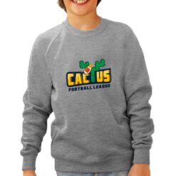 Cactus felpa senza cappuccio personalizzata bambino digitalshirt grigia