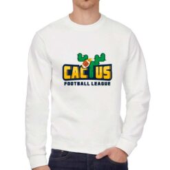 Cactus felpa senza cappuccio personalizzata uomo digitalshirt bianca