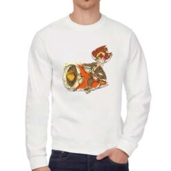 Cartoons felpa senza cappuccio personalizzata uomo digitalshirt bianca