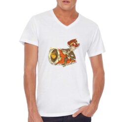Cartoons t-shirt scollo a v personalizzata uomo digitalshirt bianca