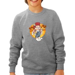 Coniglietto felpa senza cappuccio personalizzata bambino digitalshirt grigia