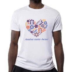 Cuore Fiori t-shirt personalizzata uomo digitalshirt bianca