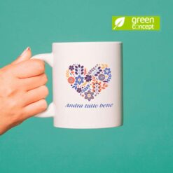 Cuore Fiori tazza ceramica personalizzata digitalshirt