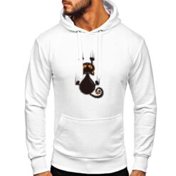 Gatto Artiglio felpa con cappuccio personalizzata uomo digitalshirt bianca