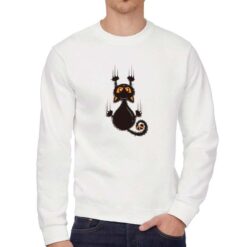 Gatto Artiglio felpa senza cappuccio personalizzata uomo digitalshirt bianca
