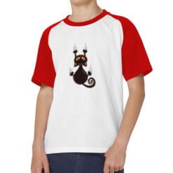 Gatto Artiglio t-shirt bicolor personalizzata bambino digitalshirt rossa