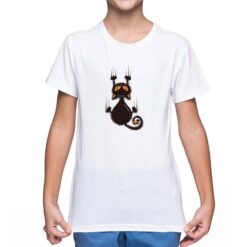 Gatto Artiglio t-shirt personalizzata bambino digitalshirt bianca