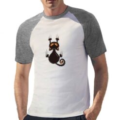 Gatto Artiglio t-shirt bicolor personalizzata uomo digitalshirt grigia