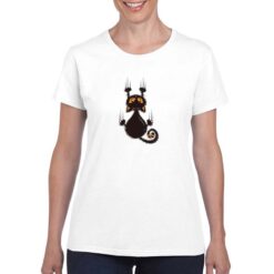 Gatto Artiglio t-shirt personalizzata donna digitalshirt bianco