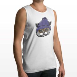 Gatto Incognito canotta personalizzata uomo digitalshirt bianca