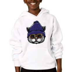Gatto Incognito felpa con cappuccio personalizzata bambino digitalshirtbianco