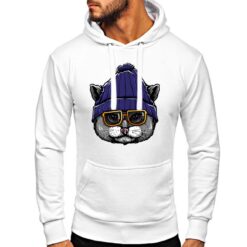 Gatto Incognito felpa con cappuccio personalizzata uomo digitalshirt bianca