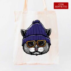 Gatto Incognito shopper personalizzata digitalshirt cotone organico