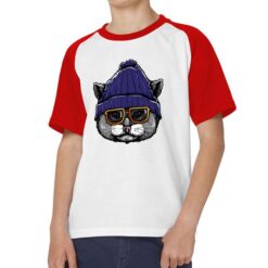 Gatto Incognito t-shirt bicolor personalizzata bambino digitalshirt rossa