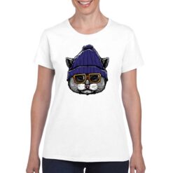 Gatto Incognito t-shirt personalizzata donna digitalshirt bianco