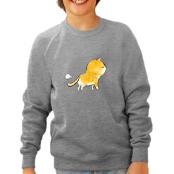 Gatto Puf felpa senza cappuccio personalizzata bambino digitalshirt grigia