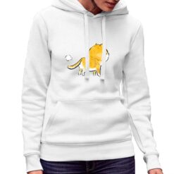 Gatto Puf felpa con cappuccio personalizzata donna digitalshirt bianca.jpg