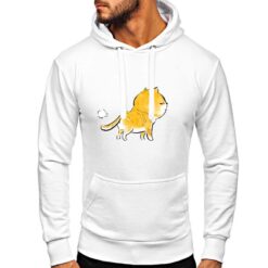 Gatto Puf felpa con cappuccio personalizzata uomo digitalshirt bianca