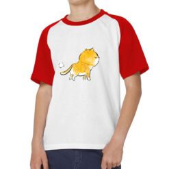 Gatto Puf t-shirt bicolor personalizzata bambino digitalshirt rossa