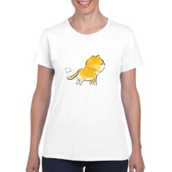 Gatto Puf t-shirt personalizzata donna digitalshirt bianco