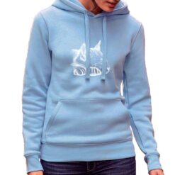 Gatto Puntini felpa con cappuccio personalizzata donna digitalshirt azzurra